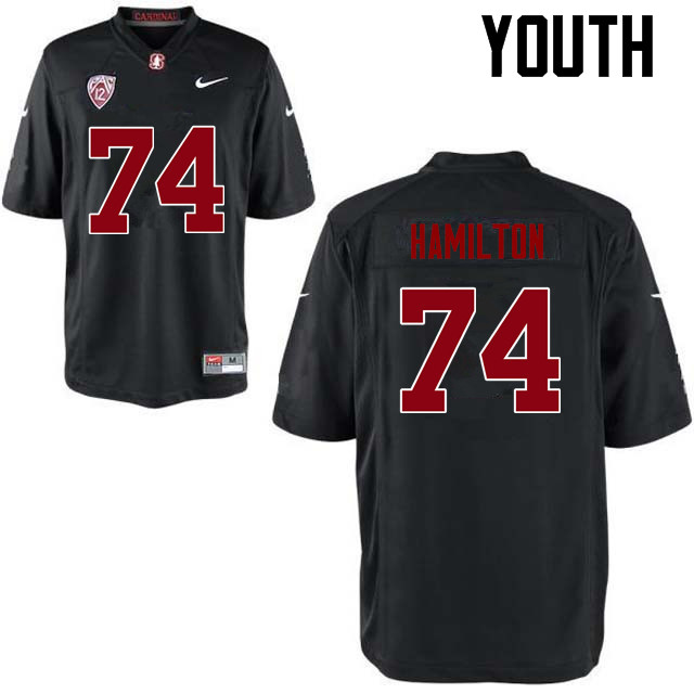 Youth Stanford Cardinal #74 Devery Hamilton College Football Jerseys Sale-Black